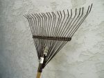 metal rake with flattened tines