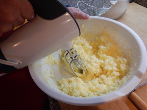 blending the butter & sugar well, Danish Butter Cookies baking Victoria, BC