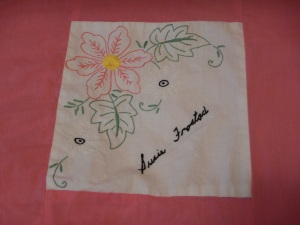 embroidery by Susie Frostad, Silver Valley Ladies Club Canadian Centennial Friendship Bedspread