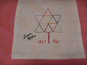 embroidery by Leona Ritchie, Silver Valley Ladies Club Canadian Centennial Friendship Bedspread