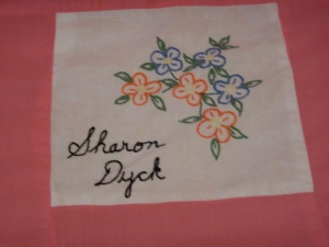 embroidery by Sharon Dyck, Silver Valley Ladies Club Canadian Centennial Friendship Bedspread