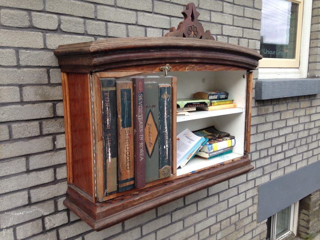 street library, book sharing, book exchange, public art, free little library, take a book, public art, Victoria, Vancouver Island, BC, Pacific Northwest